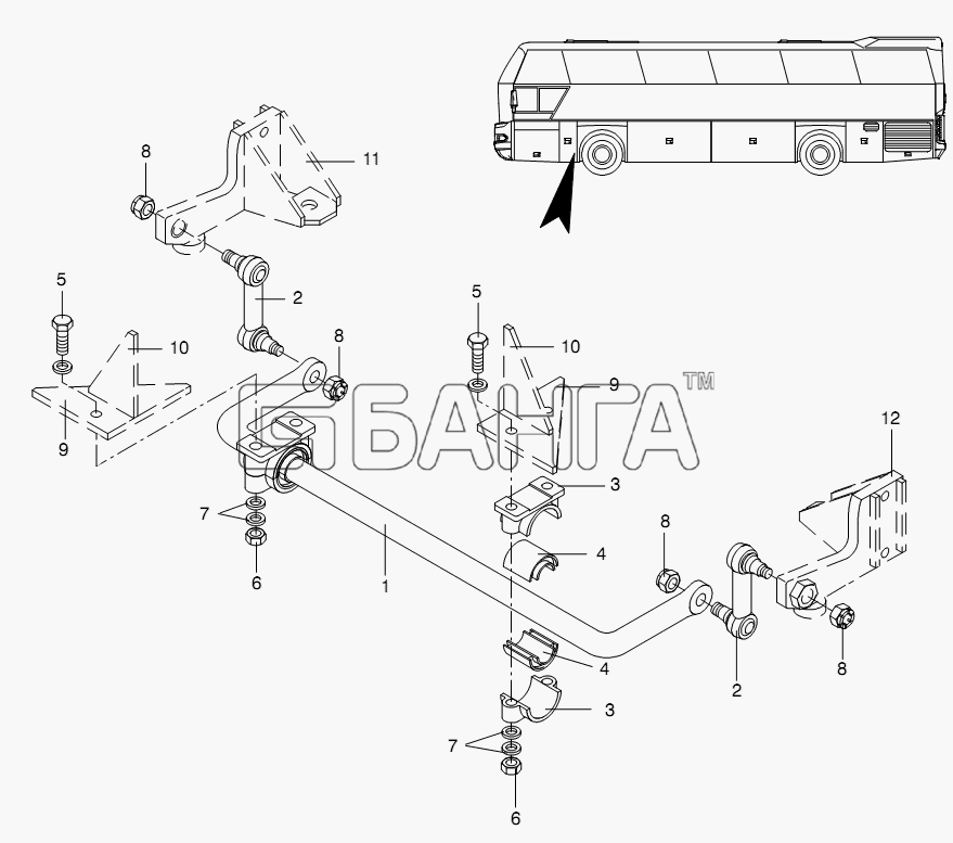 Neoplan N 116 (MAN) E3 (вар.) Схема STABILIZER-121 banga.ua
