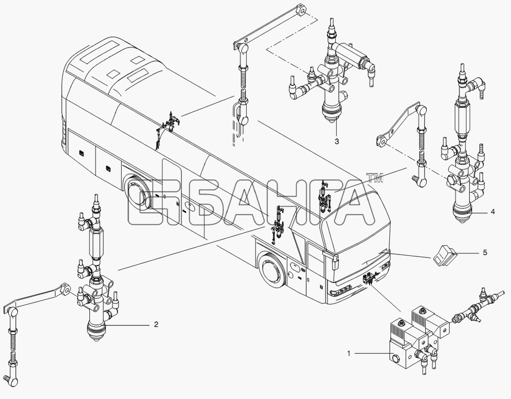 Neoplan N 116 (MAN) E3 (вар.) Схема RAISE AND LOWER SYSTEM-136