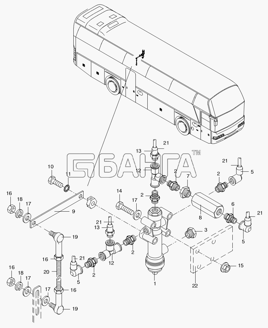 Neoplan N 116 (MAN) E3 (вар.) Схема RAIS AND LOWER SYSTEM-142 banga.ua