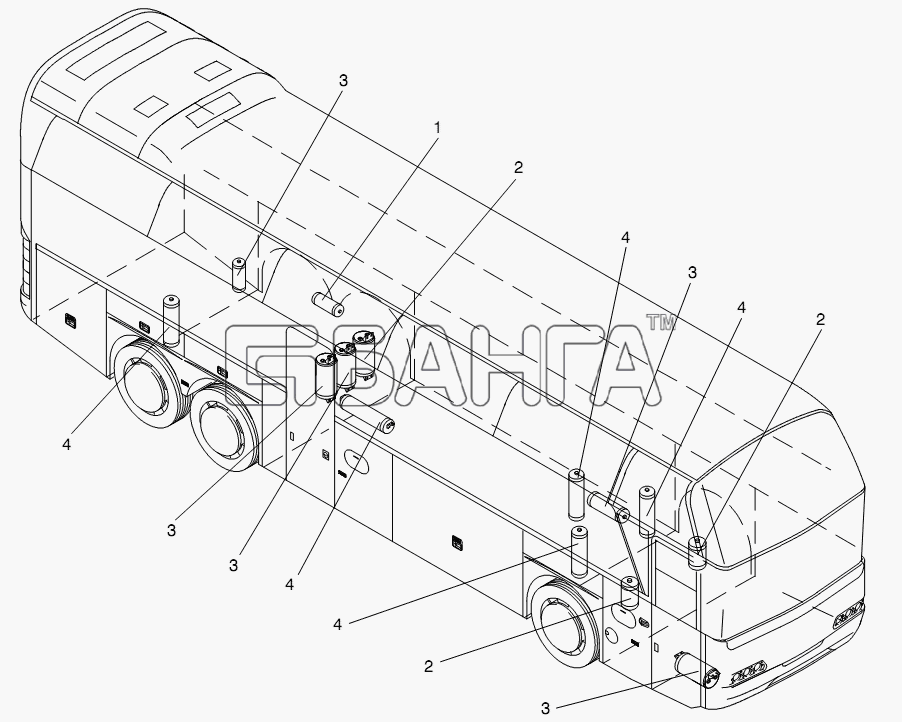 Neoplan N 116 (MAN) E3 (вар.) Схема AIR RESERVOIR-151 banga.ua