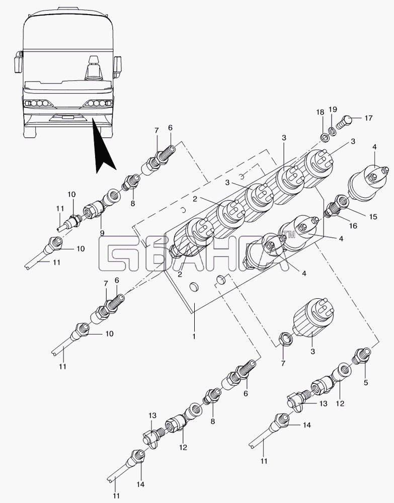 Neoplan N 116 (MAN) E3 (вар.) Схема CONNECTORS-170 banga.ua