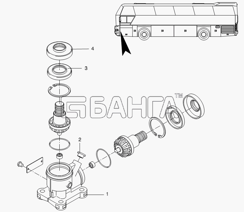 Neoplan N 116 (MAN) E3 (вар.) Схема STEERING PARTS-183 banga.ua