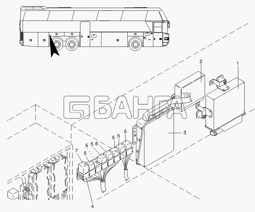 Neoplan N 116 (MAN) E3 (вар.) Схема EXTRA SWITCH PANELS-222 banga.ua