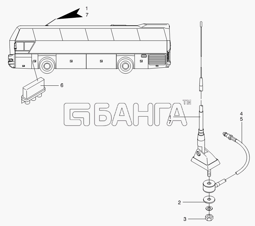 Neoplan N 116 (MAN) E3 (вар.) Схема ANTENNA-260 banga.ua