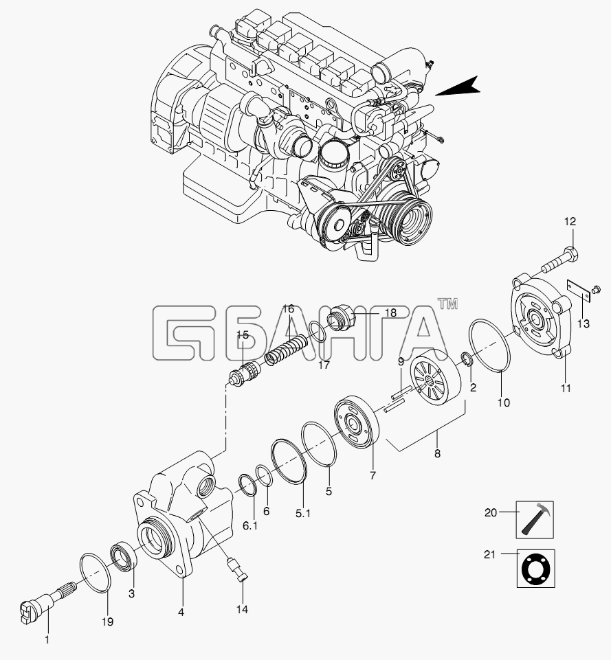 Neoplan N 116 (MAN) E3 (вар.) Схема STEERING SYSTEM PUMP-31 banga.ua