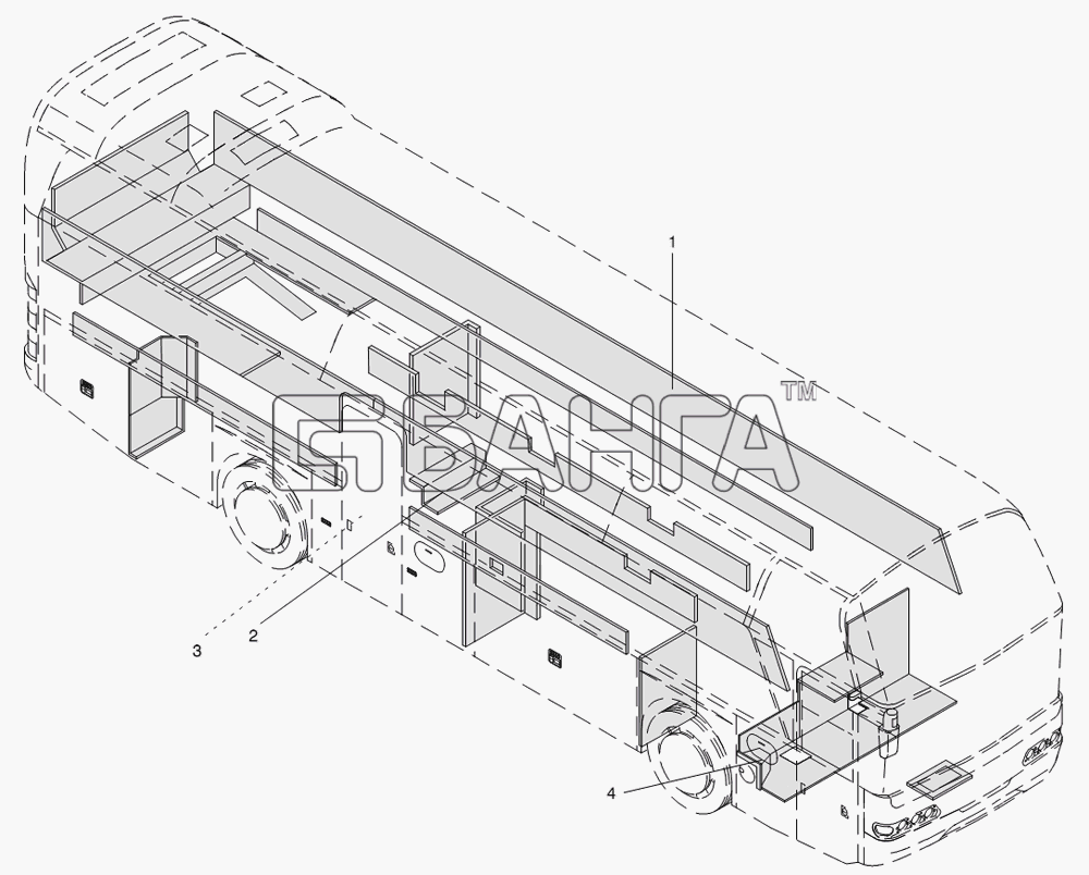 Neoplan N 116 (MAN) E3 (вар.) Схема SHEETMETAL INSIDE-276 banga.ua