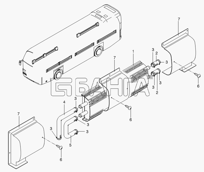 Neoplan N 116 (MAN) E3 (вар.) Схема RADIATORS-302 banga.ua