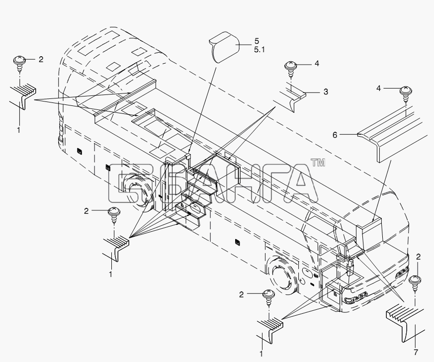 Neoplan N 116 (MAN) E3 (вар.) Схема INTERIOR MOULDING-308 banga.ua