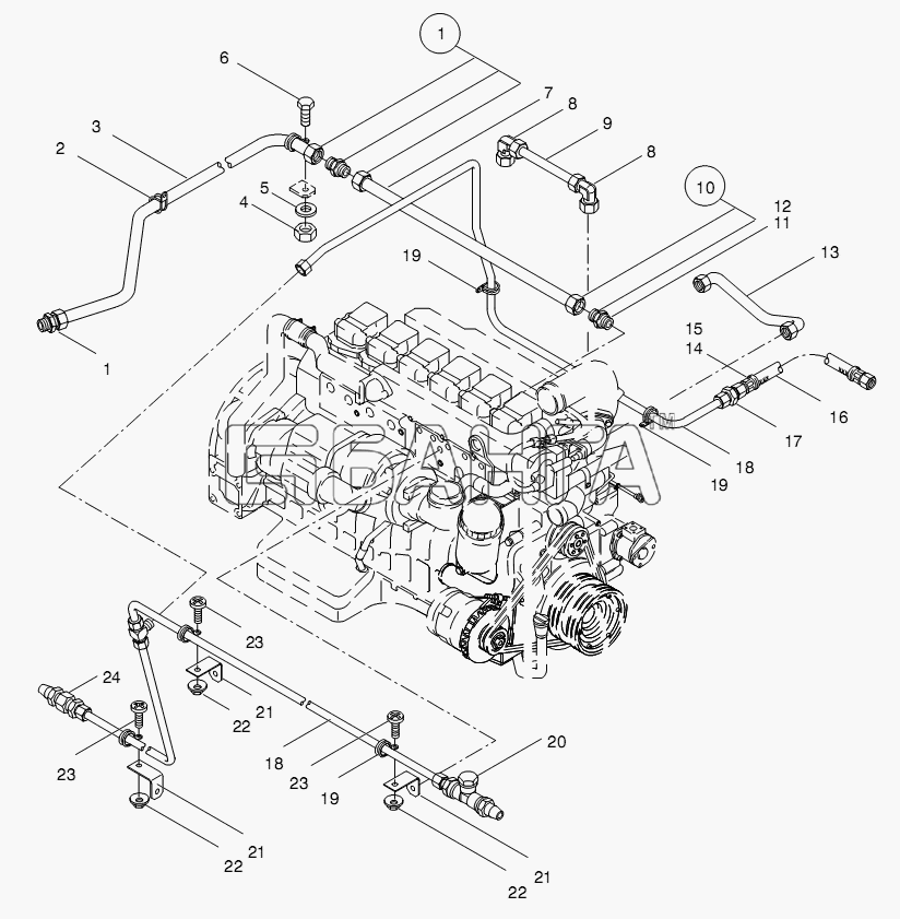 Neoplan N 116 (MAN) E3 (вар.) Схема GENERAL ENGINE PARTS-5 banga.ua
