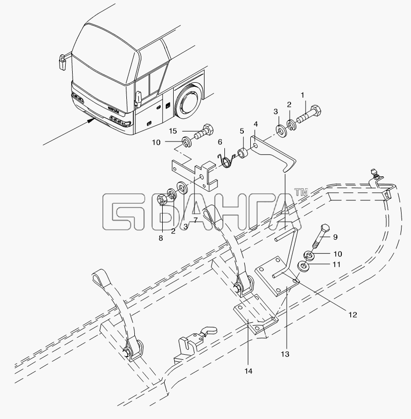 Neoplan N 116 (MAN) E3 (вар.) Схема BUMPER FRONT AND REAR-359 banga.ua