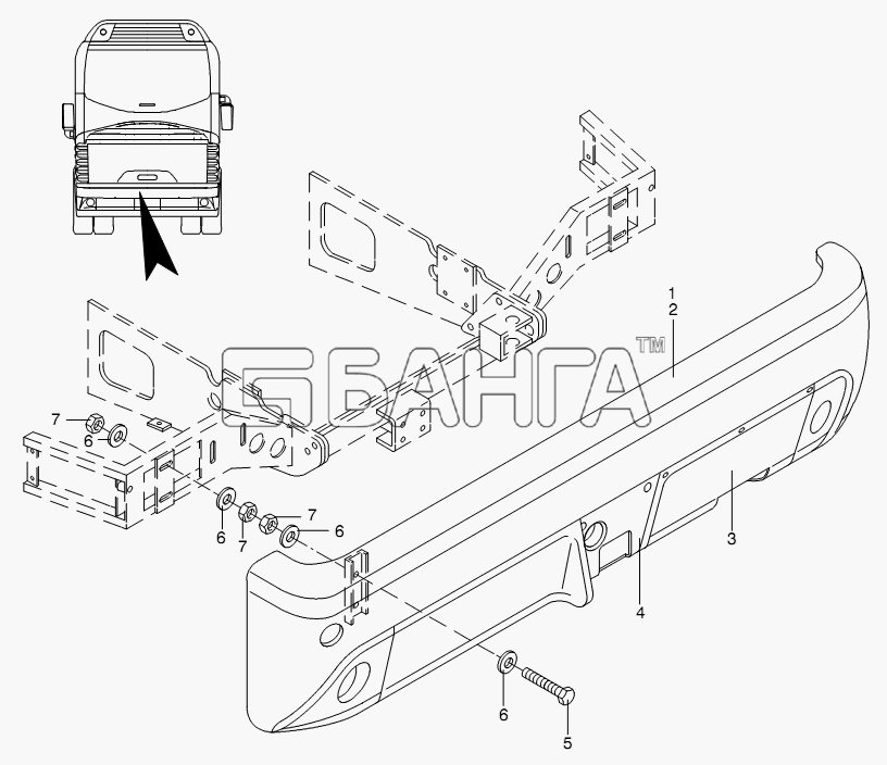 Neoplan N 116 (MAN) E3 (вар.) Схема BUMPER FRONT AND REAR-360 banga.ua