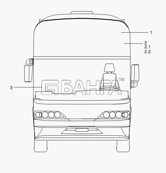 Neoplan N 116 (MAN) E3 (вар.) Схема WINDSCREEN-362 banga.ua