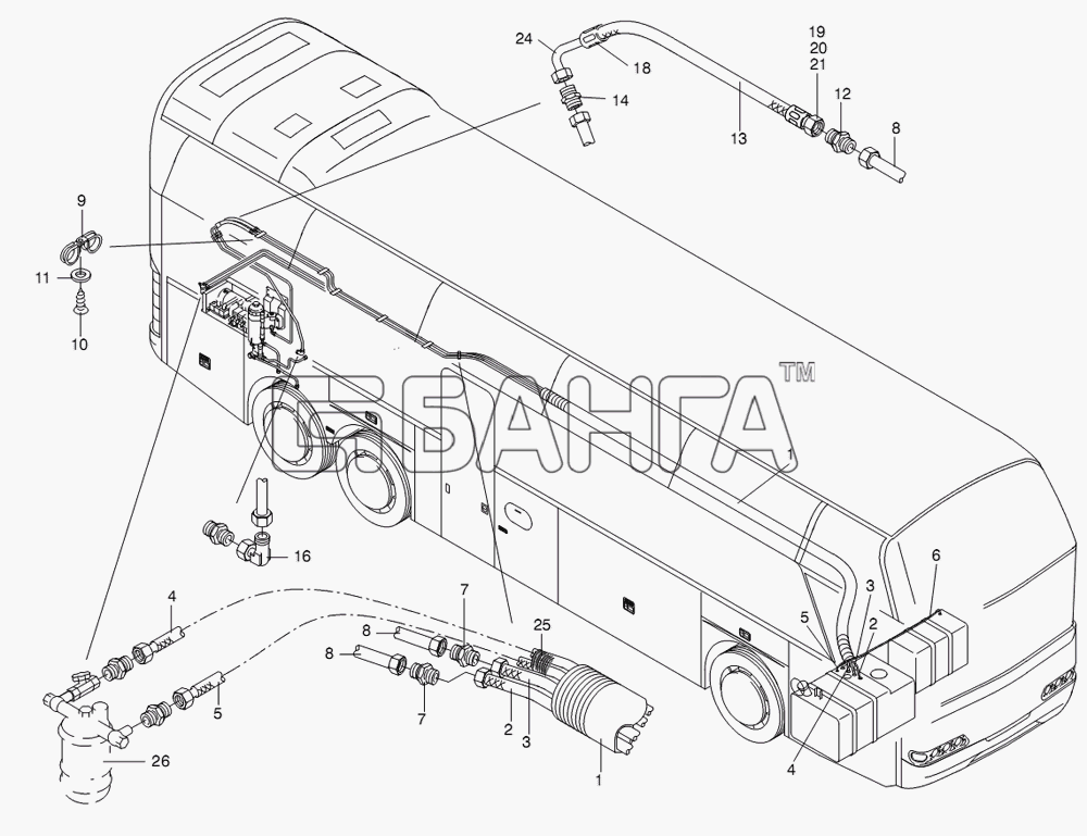 Neoplan N 116 (MAN) E3 (вар.) Схема FUEL SYSTEM-43 banga.ua