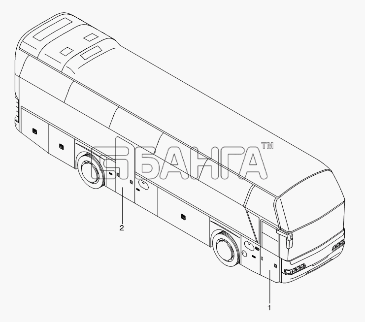 Neoplan N 116 (MAN) E3 (вар.) Схема DOORS-401 banga.ua