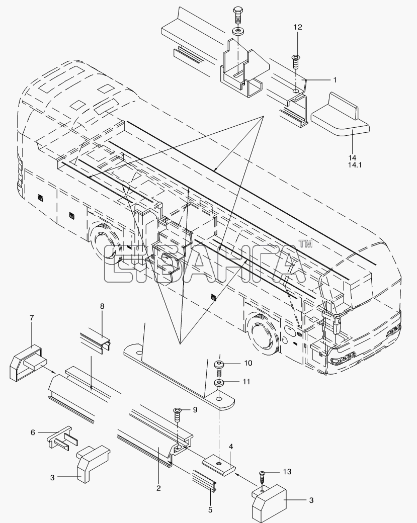 Neoplan N 116 (MAN) E3 (вар.) Схема SEAT LINES-425 banga.ua