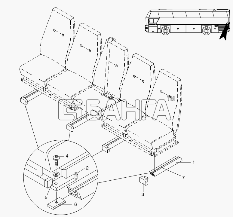 Neoplan N 116 (MAN) E3 (вар.) Схема SEAT LINES-426 banga.ua