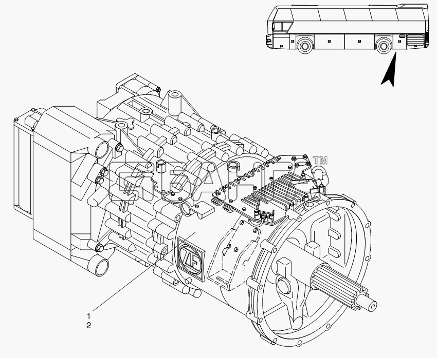 Neoplan N 116 (MAN) E3 (вар.) Схема GEARBOX-76 banga.ua