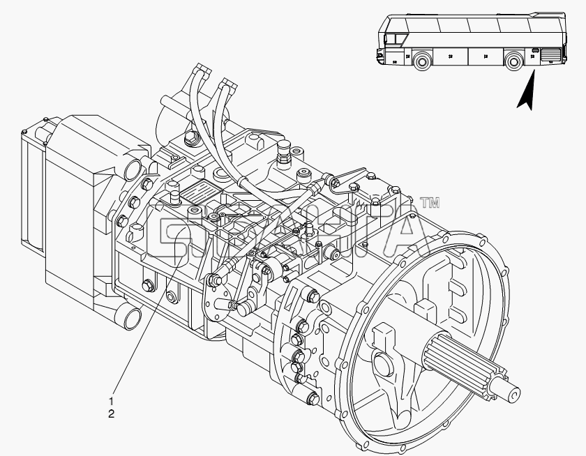 Neoplan N 116 (MAN) E3 (вар.) Схема GEARBOX-77 banga.ua