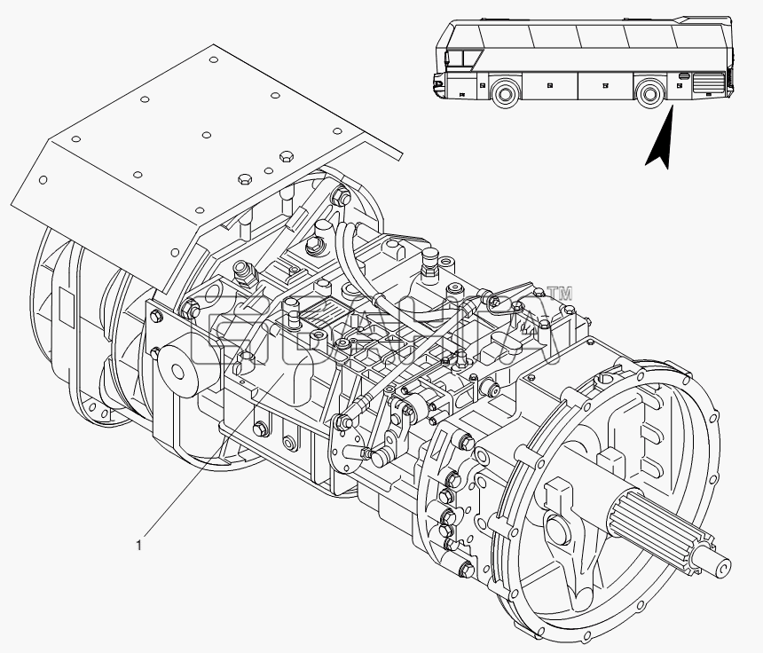 Neoplan N 116 (MAN) E3 (вар.) Схема GEARBOX-78 banga.ua