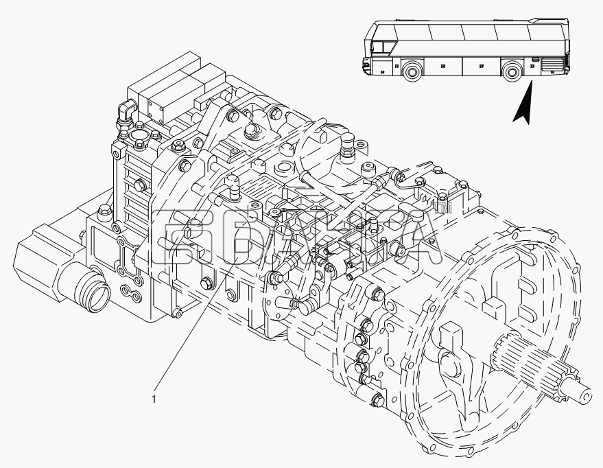 Neoplan N 116 (MAN) E3 (вар.) Схема GEARBOX-79 banga.ua