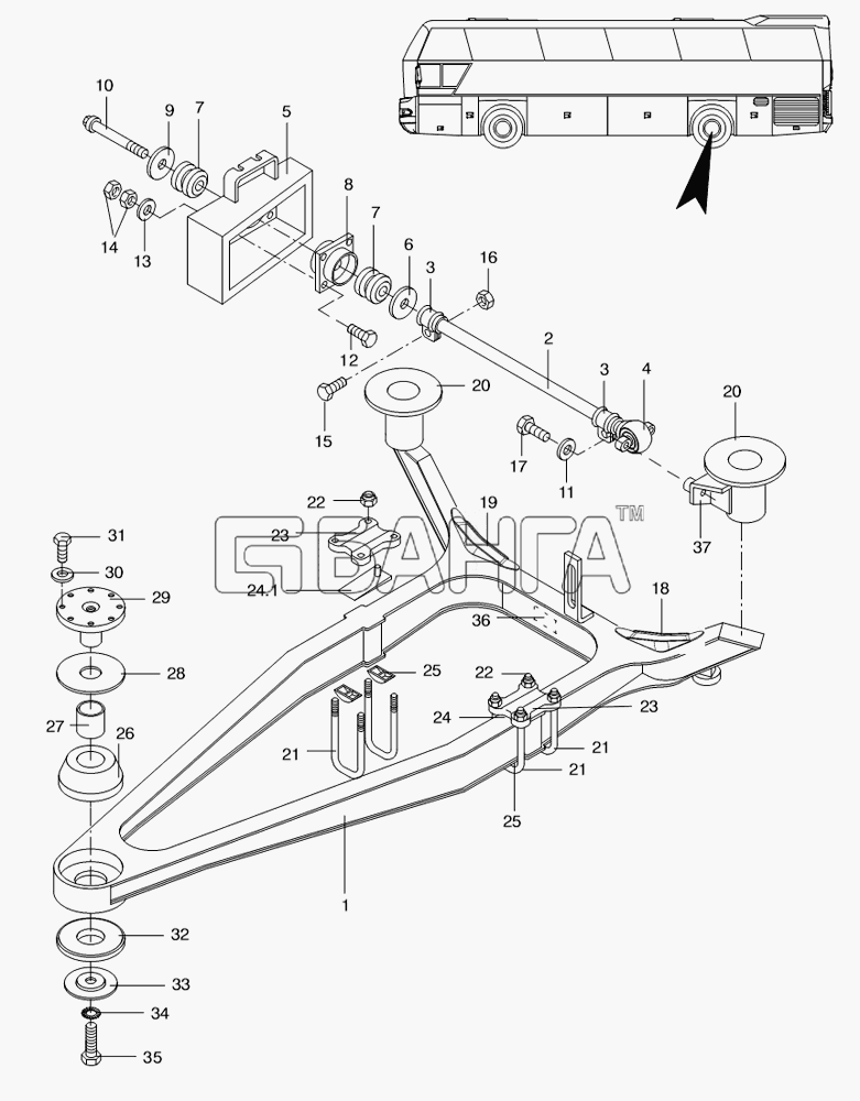 Neoplan N 116 (MAN) E3 (вар.) Схема A - FRAME-112 banga.ua