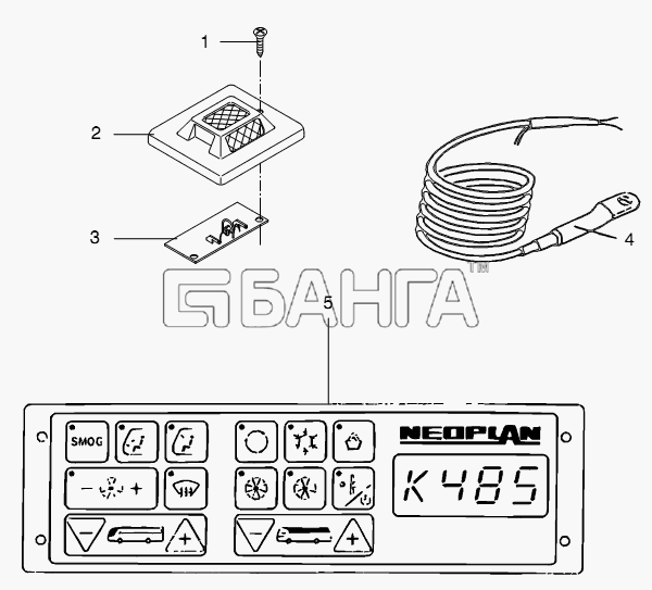 Neoplan N 516 SHD (MAN) E3 Схема PARTS FOR CLIMATIC CONTROL-222
