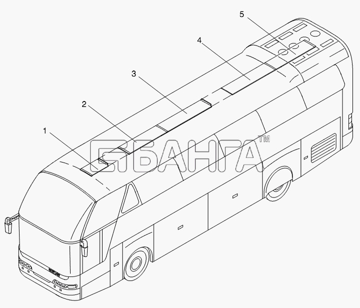 Neoplan N 516 SHD (MAN) E3 Схема INSIDE COVER MIDDLE-234 banga.ua