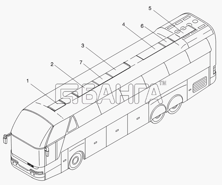 Neoplan N 516 SHD (MAN) E3 Схема INSIDE COVER MIDDLE-235 banga.ua