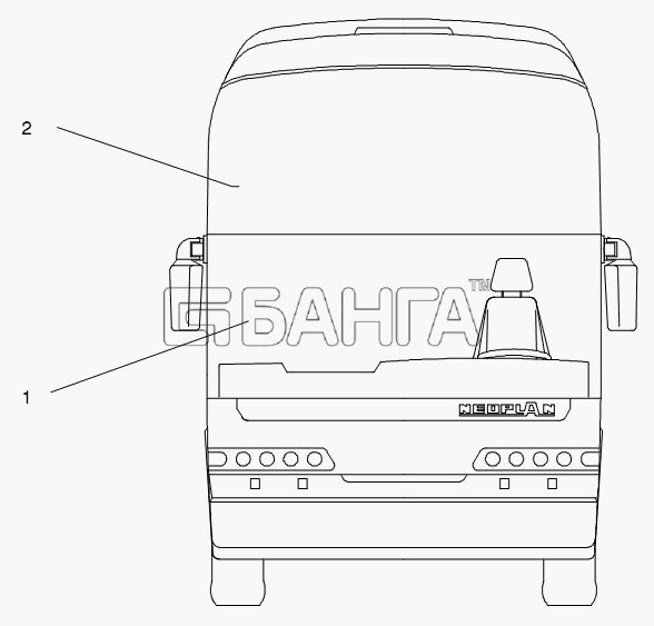 Neoplan N 516 SHD (MAN) E3 Схема WINDSCREEN-269 banga.ua