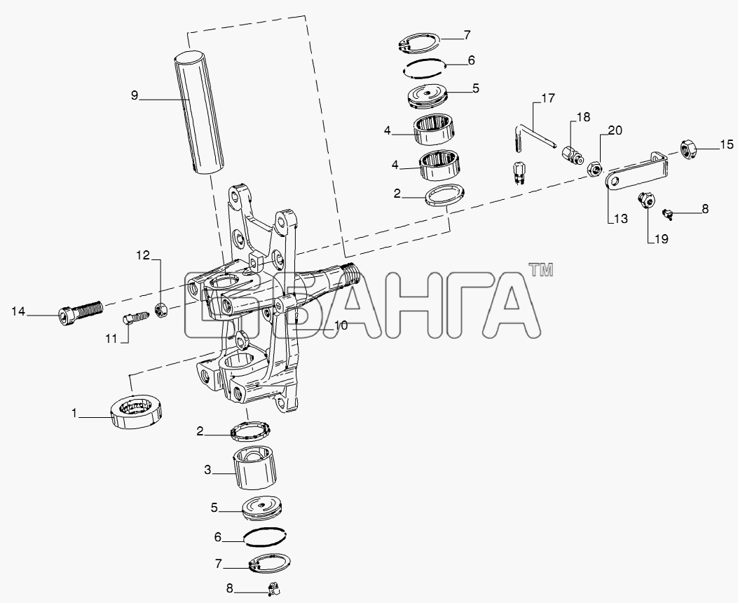 Neoplan N 516 SHD (MAN) E3 Схема CASTER AXLE PARTS-85 banga.ua