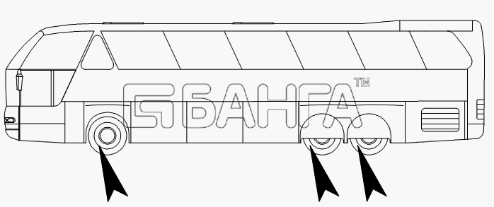 Neoplan N 516 SHD (MAN) E2 Схема WHEELS AND TYRES-236 banga.ua