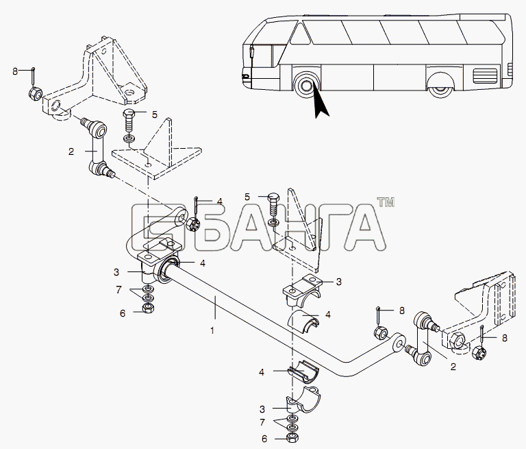 Neoplan N 516 SHD (MAN) E2 Схема STABILISATOR-217 banga.ua