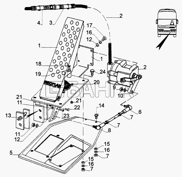 Neoplan N 516 SHD (MB) E2 Схема ACCELERATOR ACCESSORY PARTS-218