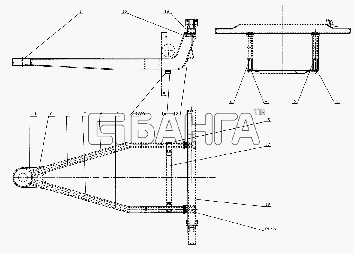 Neoplan N 516 SHD (MB) E2 Схема REAR AXLE SUBFRAME-270 banga.ua