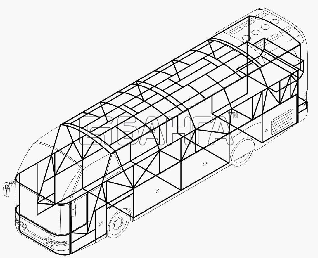 Neoplan N 516 SHD (MB DC) E2 Схема VEHICLE FRAME banga.ua