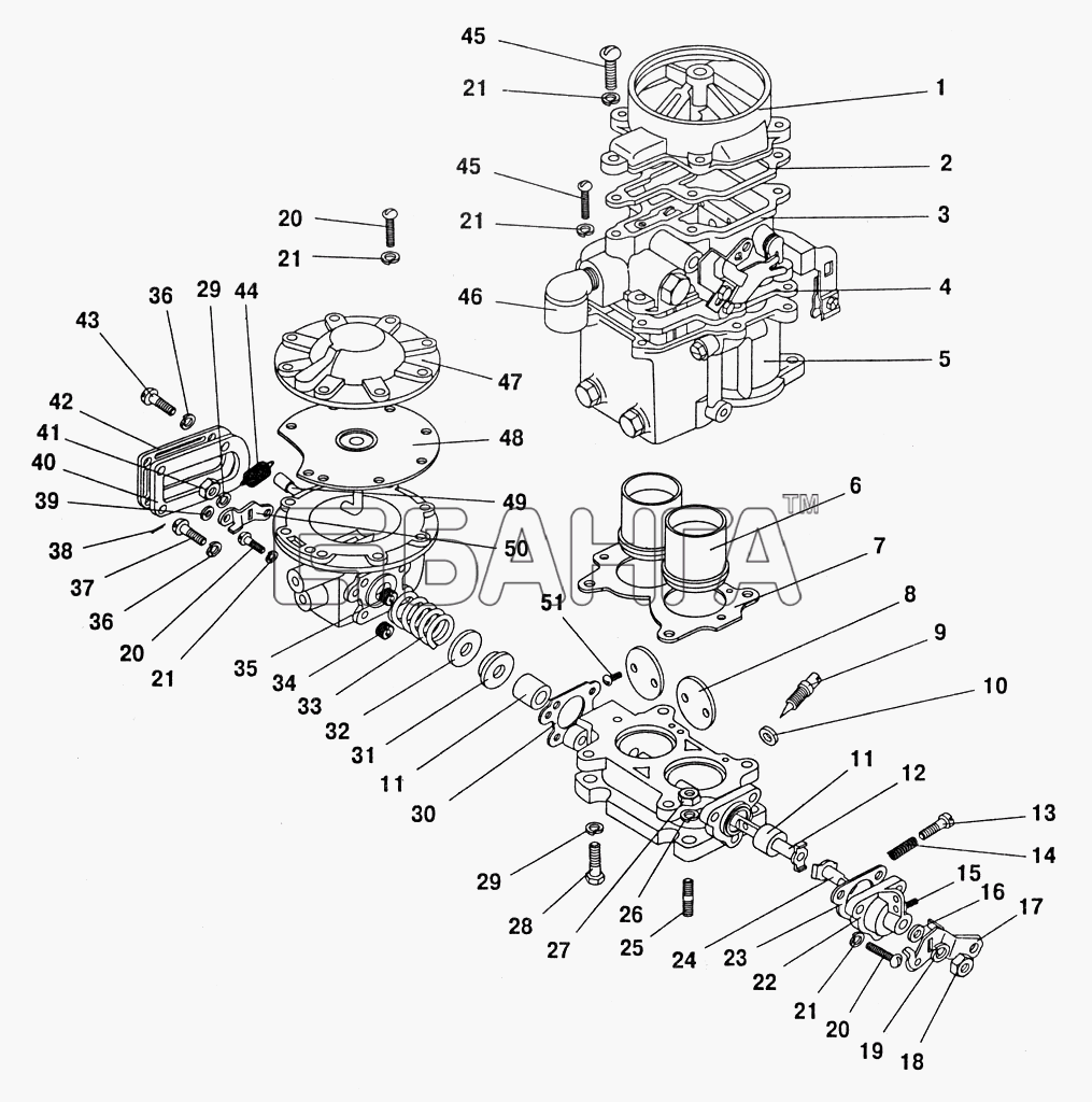 ПАЗ ПАЗ-32053 Схема Карбюратор-60 banga.ua