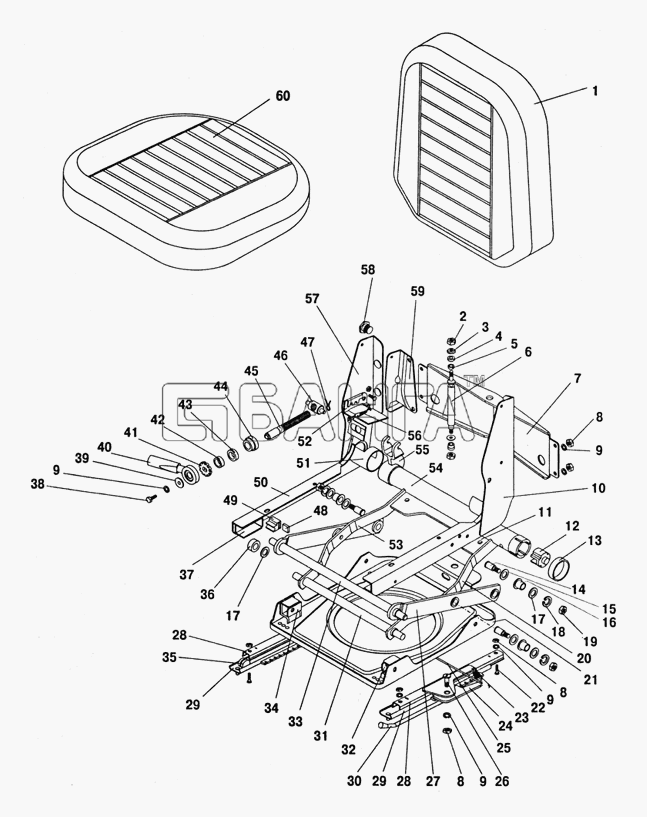 ПАЗ ПАЗ-32053 Схема Сиденье водителя-32 banga.ua