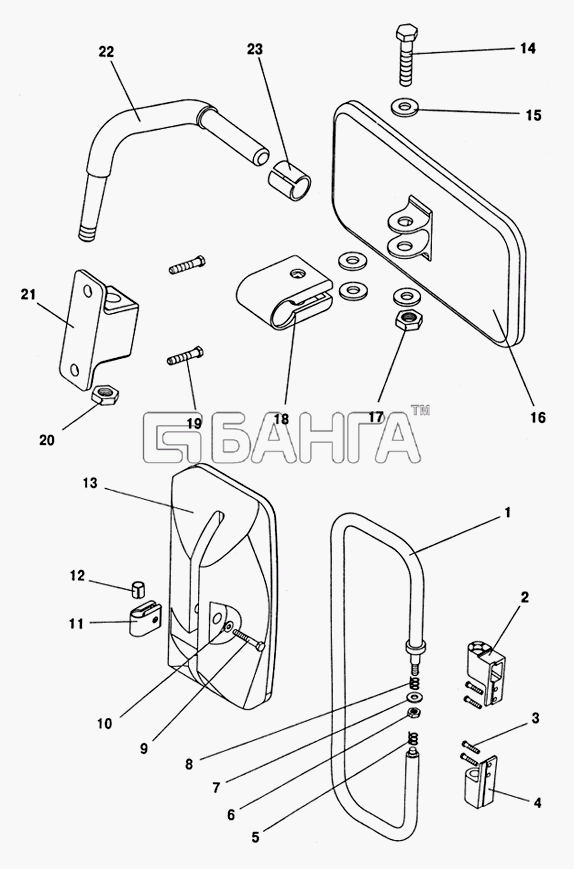 ПАЗ ПАЗ-32053 Схема Зеркала заднего вида-38 banga.ua