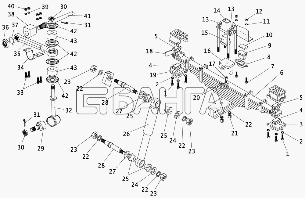 ПАЗ ПАЗ-4234 Схема Подвеска передняя-89 banga.ua