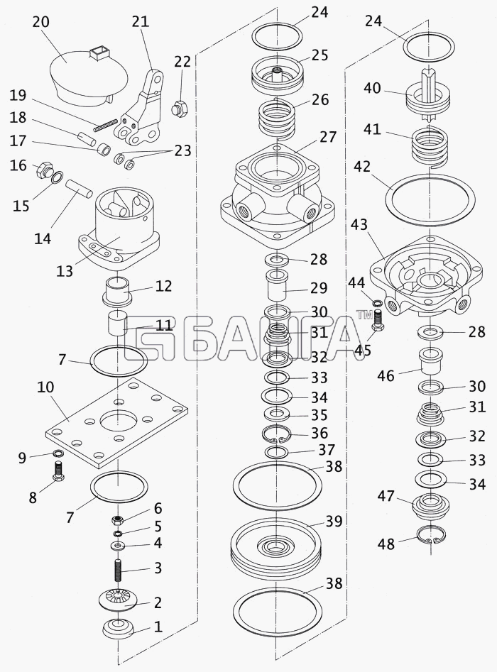 ПАЗ ПАЗ-4234 Схема Кран тормозной двухсекционный-112 banga.ua