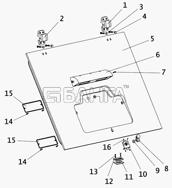 ПАЗ ПАЗ-4234 Схема Люк задка кузова-21 banga.ua