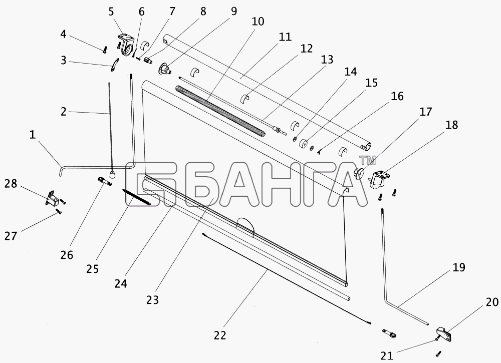ПАЗ ПАЗ-4234 Схема Шторка противосолнечная-44 banga.ua