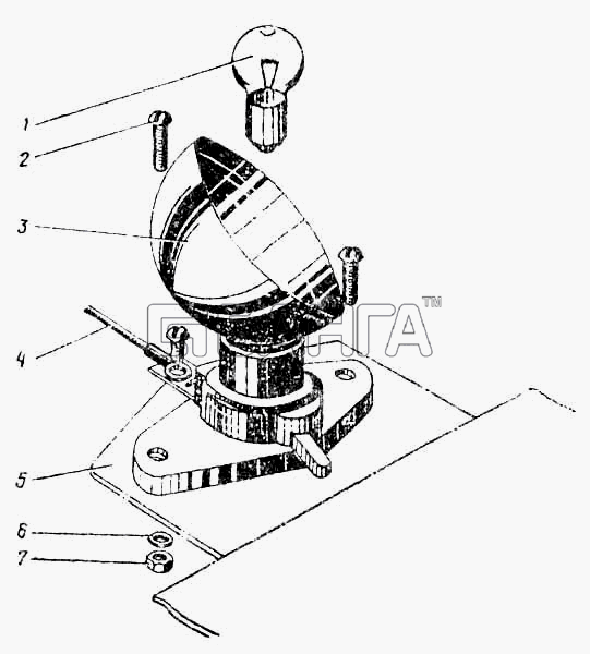 ПАЗ ПАЗ-672М Схема Подкапотная лампа-121 banga.ua