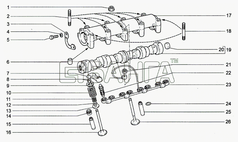 Chevrolet Chevrolet Niva 1.7 Схема Механизм газораспределительный до