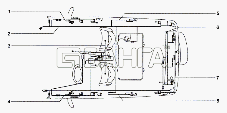 Chevrolet Chevrolet Niva 1.7 Схема Жгуты проводов салона-243 banga.ua