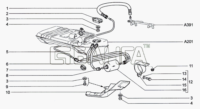 Chevrolet Chevrolet Niva 1.7 Схема Трубопроводы топливные-99 banga.ua