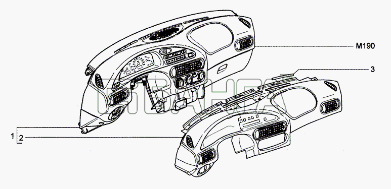 Chevrolet Chevrolet Niva 1.7 Схема Панель приборов в сборе-18 banga.ua