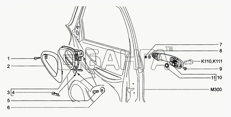 Chevrolet Chevrolet Niva 1.7 Схема Ручки передних дверей-37 banga.ua