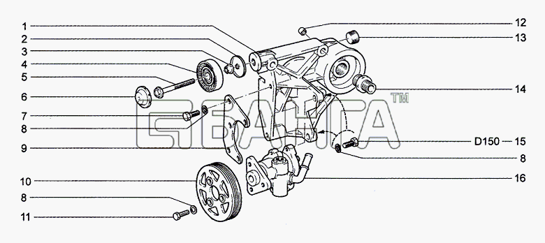 Chevrolet Chevrolet Niva 1.7 Схема Кронштейн фильтра масляного (11 30