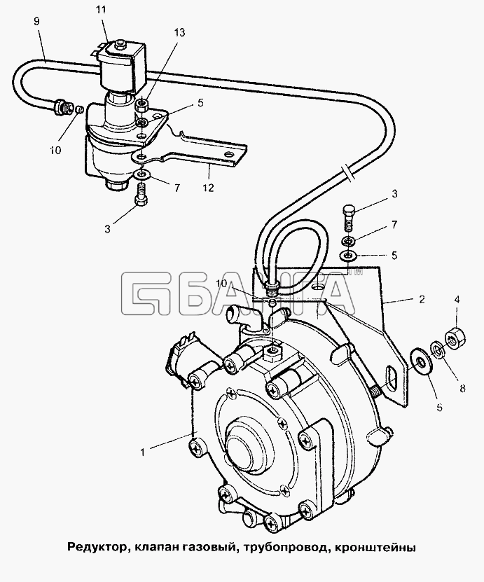 Daewoo Lanos Схема Редуктор клапан газовый трубопровод banga.ua
